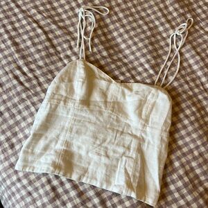 Old Navy Linen Cotton White Tank Top